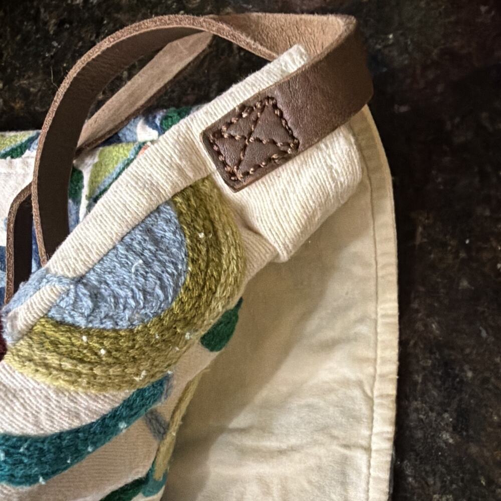 Denim & Supply Ralph Lauren Embroidered Floral Crossbody Bag Boho Canvas Leather - Picture 6 of 7